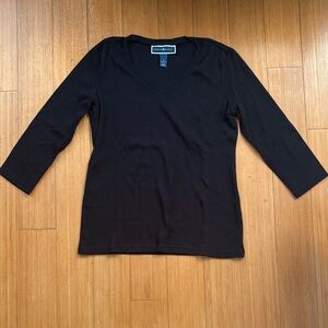 Karen Scott Black Long Sleeve Tee